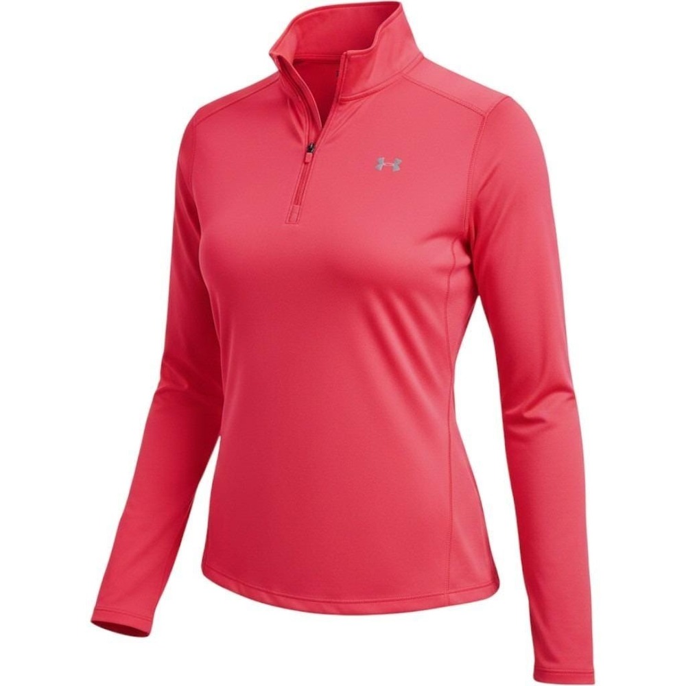 Under Armour HeatGear Women XL Red 1/4 Zip Pullover Long Sleeve Athletic outdoor